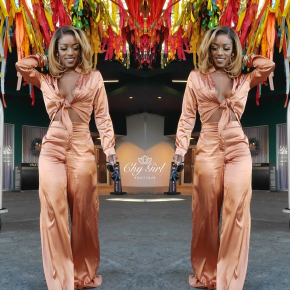 Chy Girl Boutique Pants - Lori Pants Set Almond 2 LEFT